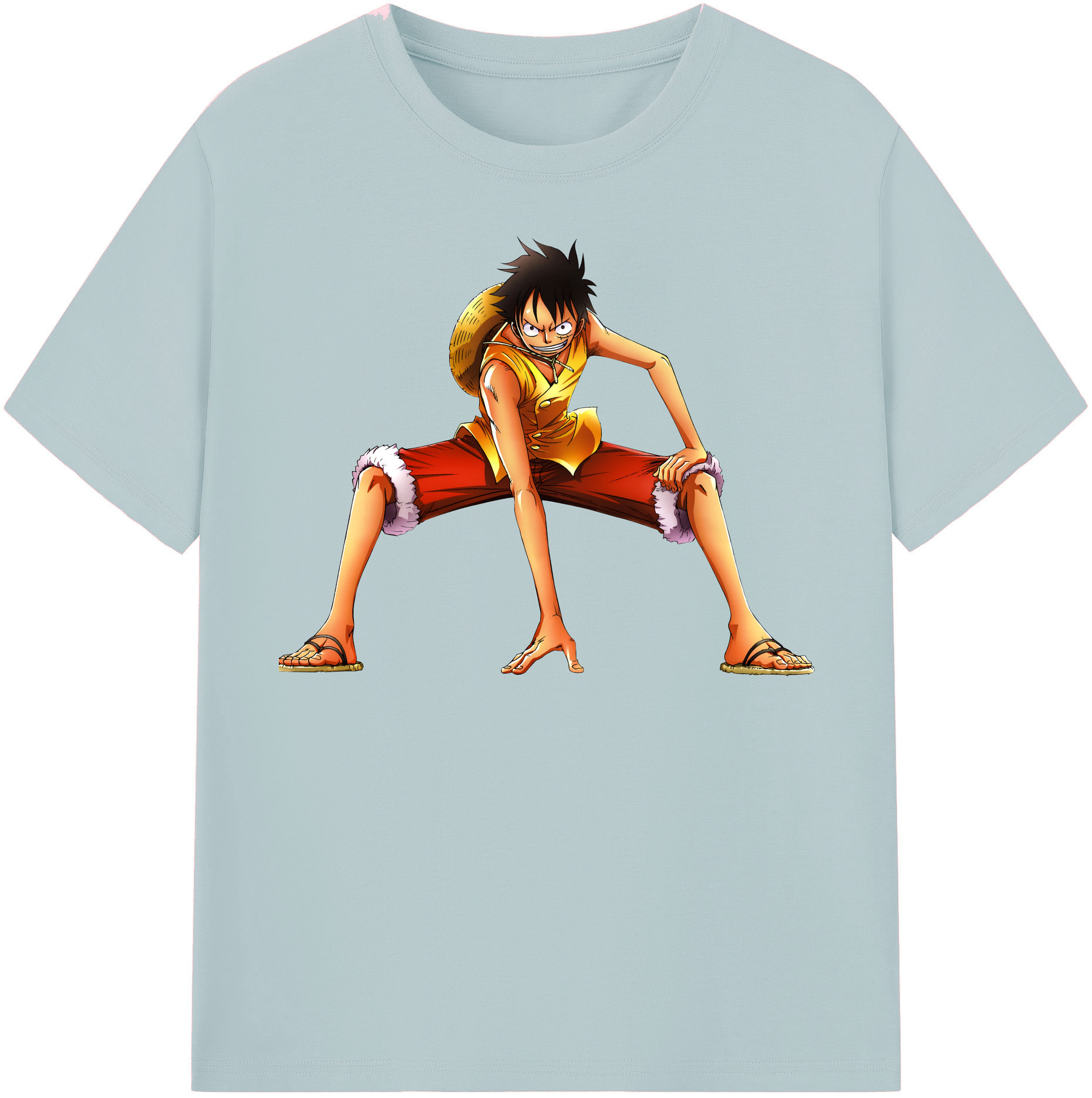 ワンピース モンキー・D・ルフィ ONE PIECE Monkey D. Luffy 綿100％半袖Tシャツ（フロントプリント）
